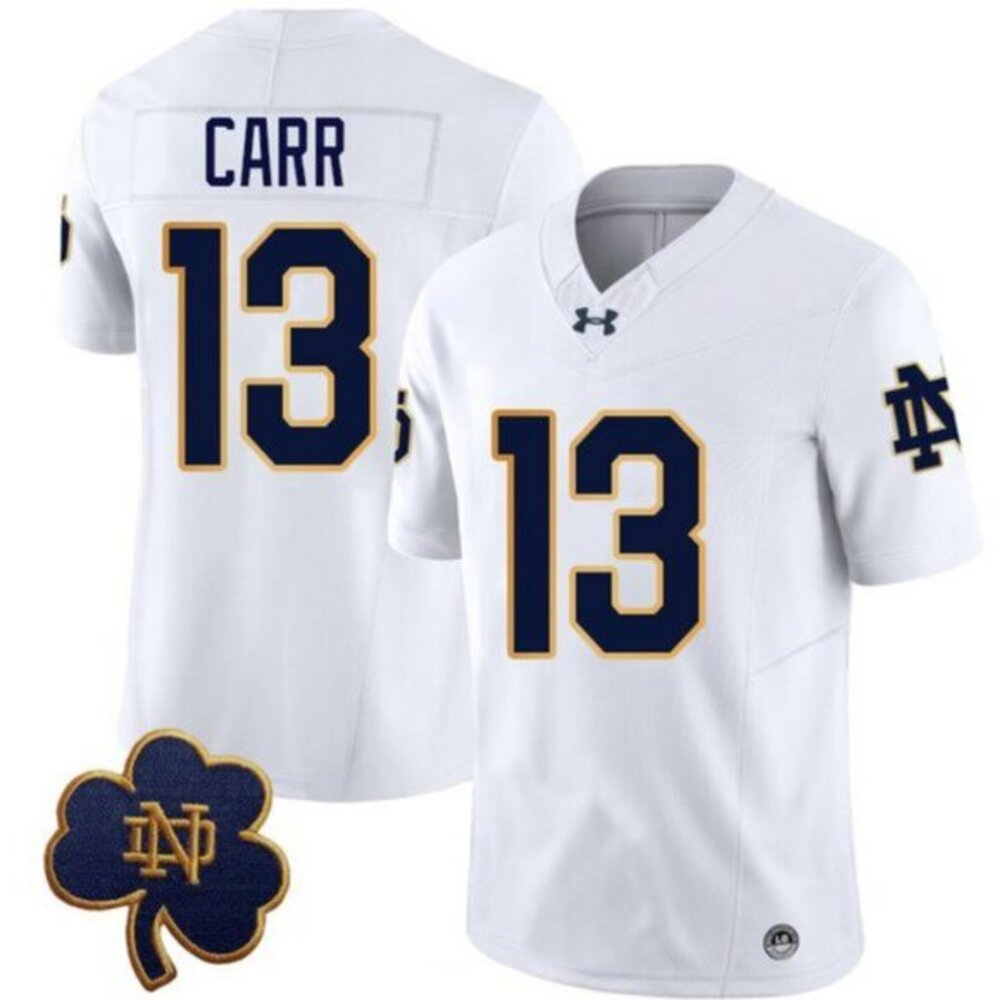 Mens Kids Youths CJ Carr White Vapor Stitched Jersey